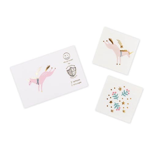 This is a multicolor party favors by Jollity and Co called magical christmas temporary tattoos in standard