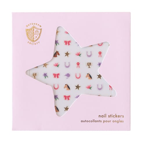 This is a multicolor party favors by Jollity and Co called pony tales nail stickers - set of 1 sheet, 100 nail stickers in standard