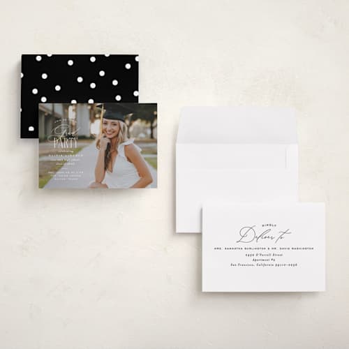 This is a cotton graduation invitations with standard by Creo Study called classic party printing on recycled smooth signature in grand