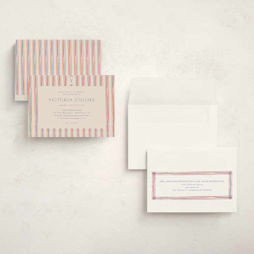 This is a navy graduation invitations with standard by Claudia Orengo called past and future printing on signature in grand
