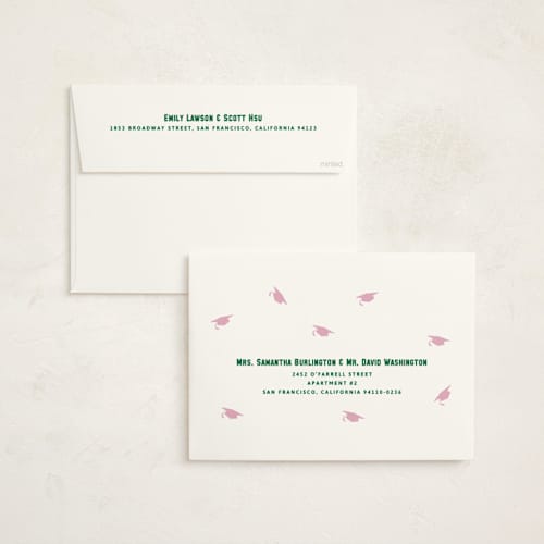 This is a roses graduation invitations with standard by Inkblot Design called capped printing on signature in grand