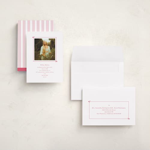 This is a peony graduation invitations with standard by Baumbirdy called photobook printing on recycled smooth signature in grand