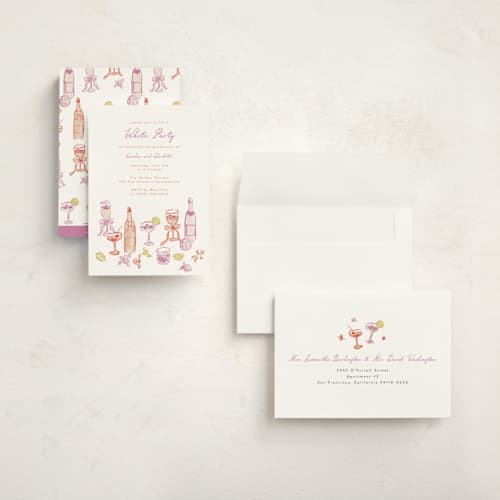 This is a orchid graduation invitations with standard by Cass Loh called cocktails and laughter printing on signature in grand