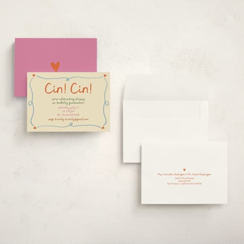 This is a verona graduation invitations with standard by Stephanie Heinrich Godbout called cin cin printing on signature in grand