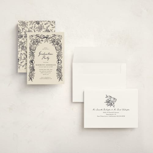 This is a ink graduation invitations with standard by Jamie Alexander called future in bloom printing on signature in grand