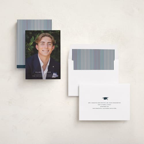 This is a cloud graduation announcements with standard by Sara Hicks Malone called layne printing on recycled smooth signature in standard