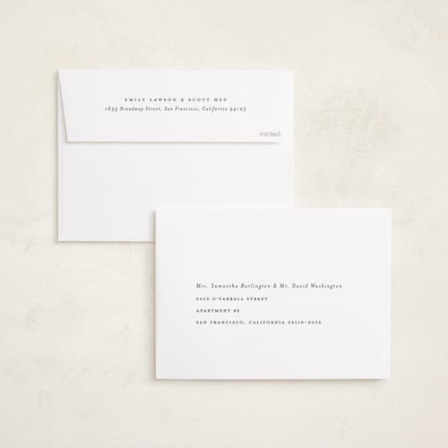 This is a snow graduation announcements with standard by Lauren Chism called along side printing on recycled smooth signature in standard