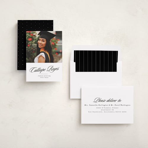 This is a newspaper graduation announcements with standard by Lea Delaveris called most classic printing on recycled smooth signature in standard