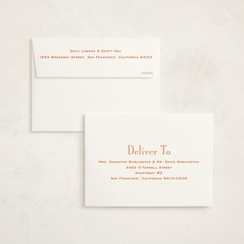 This is a burnt orange graduation announcements with standard by Megan Davis called campus printing on signature in standard