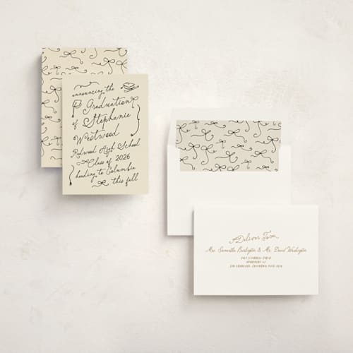 This is a bamboo graduation announcements with standard by Creo Study called take a bow printing on signature in standard