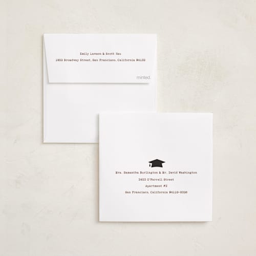 This is a vanilla graduation announcements with standard by Sherley Ferreira called framed in time printing on recycled smooth signature in standard