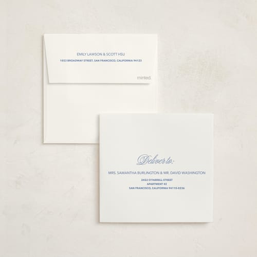 This is a denim graduation announcements with standard by Inkblot Design called new style printing on signature in standard