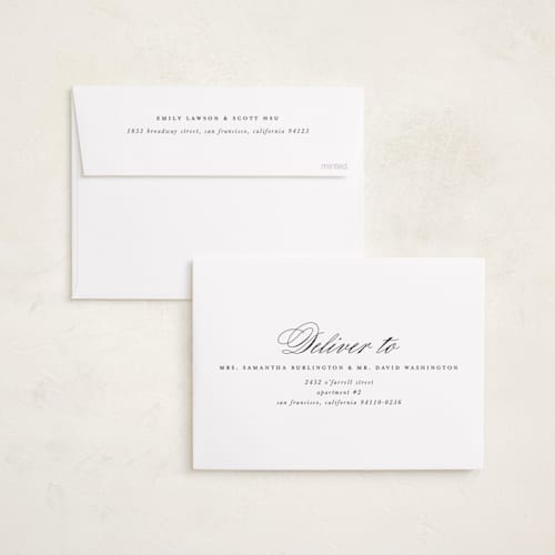 This is a taupe graduation announcements with standard by Ashley Iwafuchi called refined grad printing on recycled smooth signature in standard