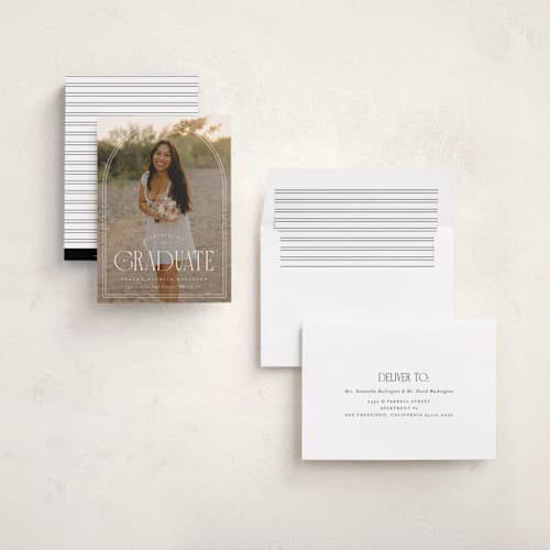 This is a cotton graduation announcements with standard by Carmia C. called brilliant day printing on recycled smooth signature in standard
