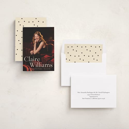 This is a milk graduation announcements with standard by Ani Somi called california printing on recycled smooth signature in standard