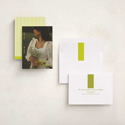 This is a citron graduation announcements with standard by Cleghorn Creative called classic pop printing on recycled smooth signature in standard