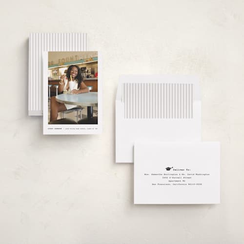 This is a silk graduation announcements with standard by Adelyn T. called subtle printing on recycled smooth signature in standard