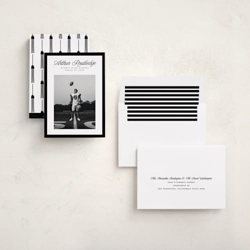 This is a nero graduation announcements with standard by Pati Cascino called silo printing on recycled smooth signature in standard