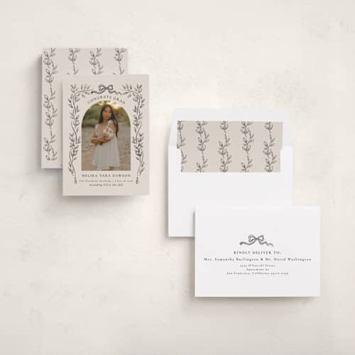 This is a ink graduation announcements with standard by Petra Kern called chic printing on recycled smooth signature in standard