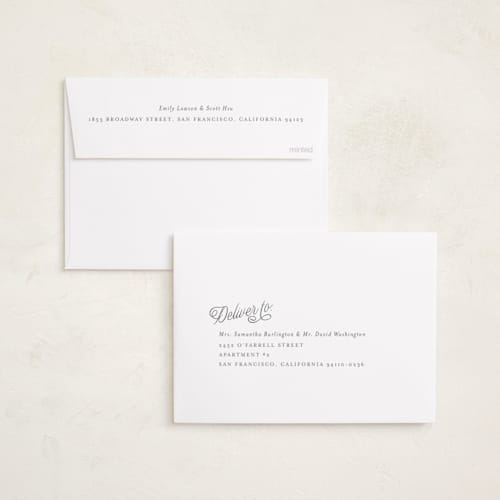 This is a cotton graduation announcements with standard by Carmia C. called swooping printing on recycled smooth signature in standard
