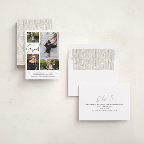 This is a cloud graduation announcements with standard by That Girl Press called around the corner printing on recycled smooth signature in standard