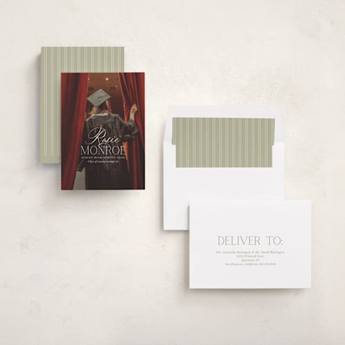 This is a cotton graduation announcements with standard by Oscar and Emma - Karly Depew called classic allure printing on recycled smooth signature in standard