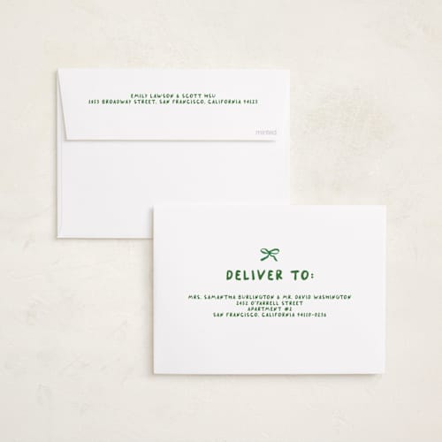 This is a raspberry matcha graduation announcements with standard by Vera Lim called whimsical stripes printing on recycled smooth signature in standard