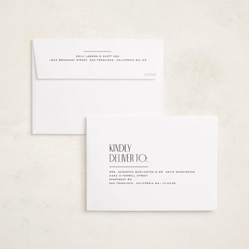 This is a snow graduation announcements with standard by Pixel and Hank called geo duo printing on recycled smooth signature in standard