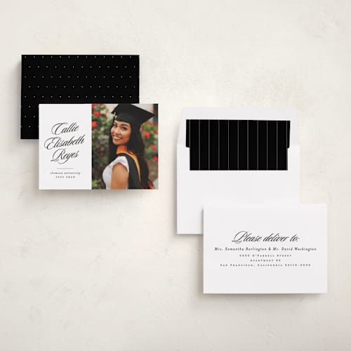 This is a newspaper graduation announcements with standard by Lea Delaveris called most classic printing on recycled smooth signature in standard