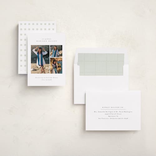 This is a snow graduation announcements with standard by Emily Sabol Goss called graduate gallery printing on recycled smooth signature in standard