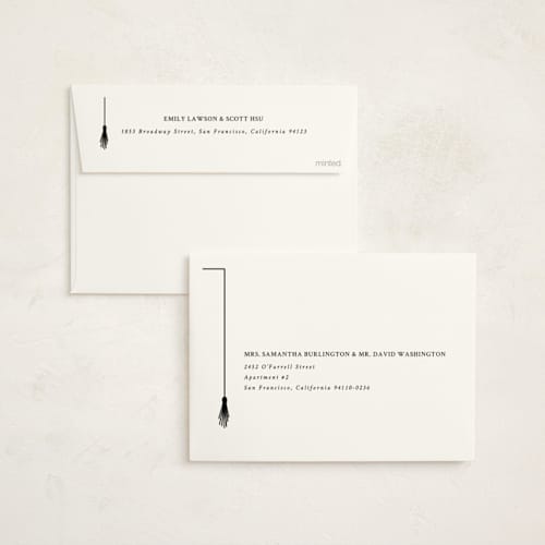 This is a onyx graduation announcements with standard by Amy Payne called tassel line printing on signature in standard