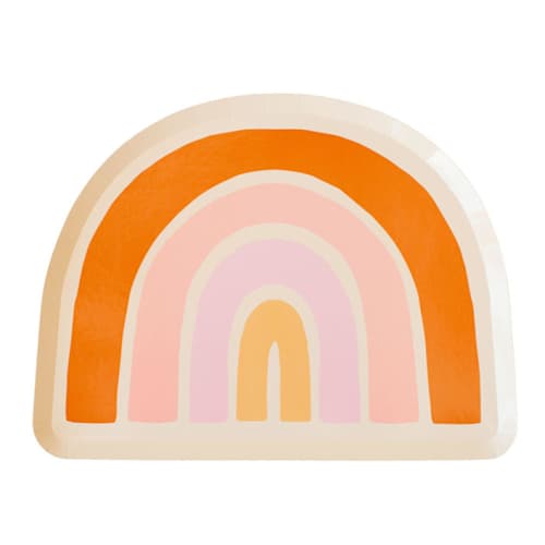 This is a multicolor party decorations by Jollity and Co called boho rainbow large plates - pack of 8 in standard