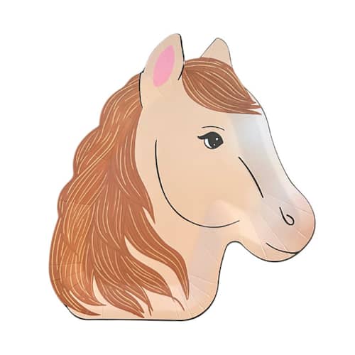 This is a multicolor party decorations by Jollity and Co called pony tales "pony" dinner plates - pack of 8 in standard