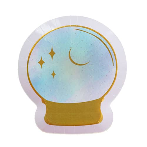 This is a purple party decorations by Jollity and Co called fortune teller ball dinner plates - set of 12 in standard
