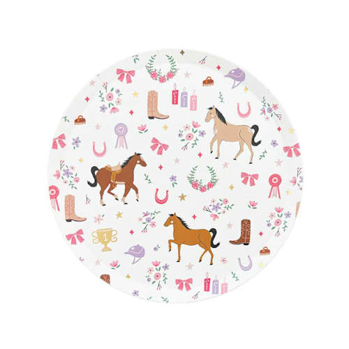 This is a multicolor party decorations by Jollity and Co called pony tales small plates - pack of 8 in standard