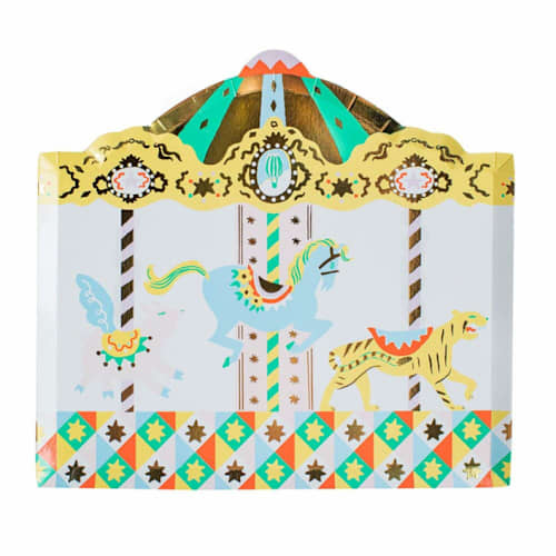 This is a multicolor party decorations by Jollity and Co called off to the fair large plates - pack of 8 in standard