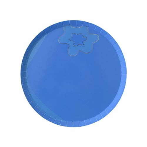 This is a blue party decorations by Jollity and Co called le dinner blueberry dessert plates - set of 8 in standard