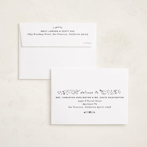 This is a sand graduation invitations with standard by Creo Study called iconic printing on signature in petite