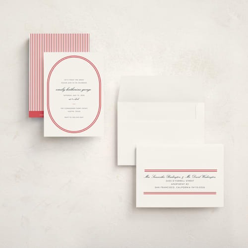 This is a cherry graduation invitations with standard by Megan Davis called bocce printing on signature in petite