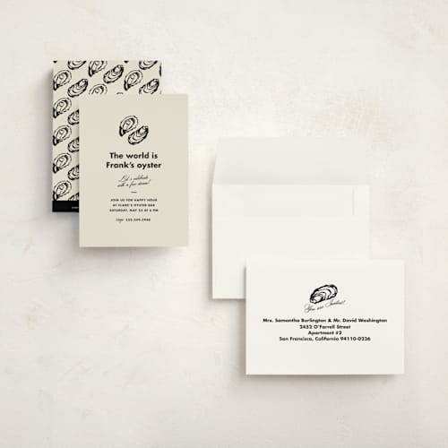 This is a caviar graduation invitations with standard by Megan Davis called oyster printing on signature in petite
