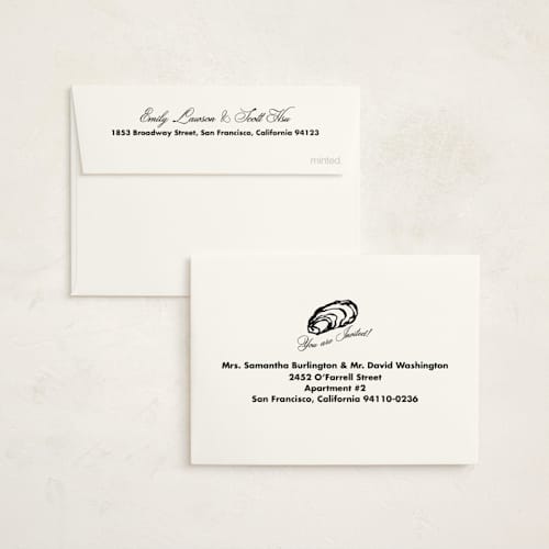 This is a caviar graduation invitations with standard by Megan Davis called oyster printing on signature in petite
