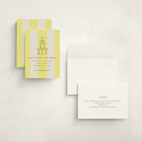 This is a limone graduation invitations with standard by Megan Davis called campania printing on signature in petite