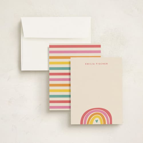 This is a buttercup personalized stationery thank you cards with standard by Jessica Williams called cheerful printing on signature in 4.25x5.5