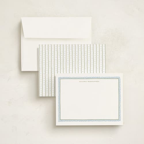 This is a celeste personalized stationery thank you cards with standard by Pati Cascino called forli printing on signature in 4.25x5.5
