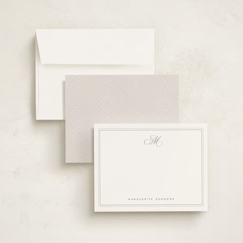 This is a pearl personalized stationery thank you cards with standard by chocomocacino called giaourti printing on signature in 4.25x5.5