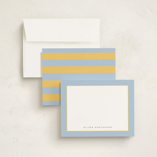 This is a sky personalized stationery thank you cards with standard by Nicoletta Savod called august printing on signature in 4.25x5.5