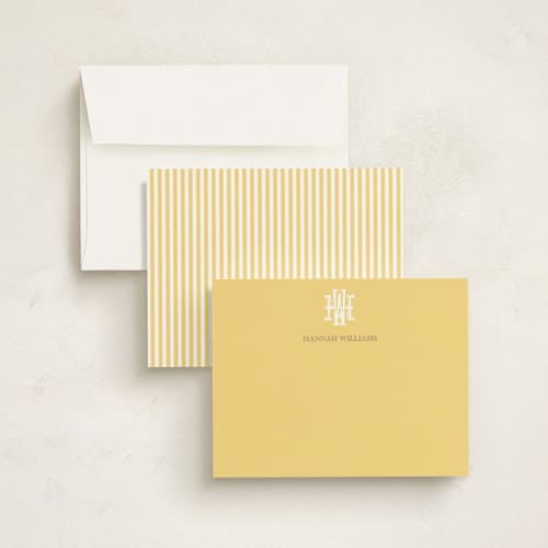 This is a butter personalized stationery thank you cards with standard by Jenna Holcomb called butter printing on signature in 4.25x5.5