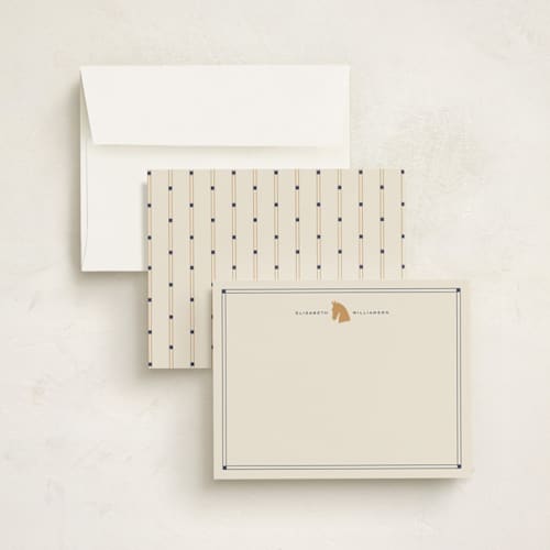 This is a equestrian personalized stationery thank you cards with standard by Sarah Rosenthal called sport classic printing on signature in 4.25x5.5