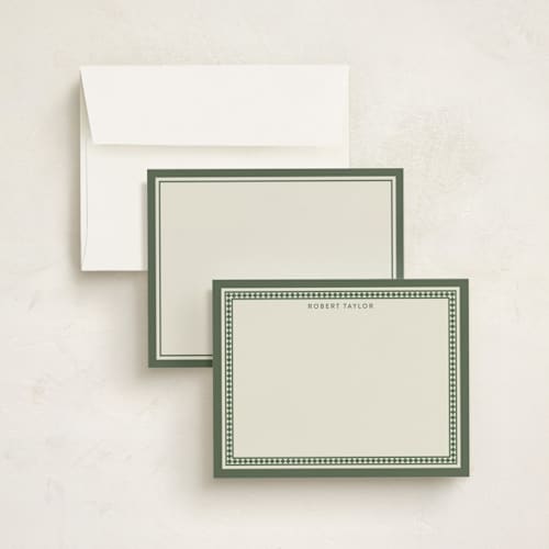 This is a malachite personalized stationery thank you cards with standard by Diana Pinnell called noble hall printing on signature in 4.25x5.5