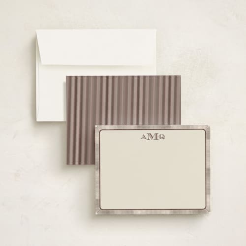 This is a cacao personalized stationery thank you cards with standard by Pati Cascino called cine printing on signature in 4.25x5.5